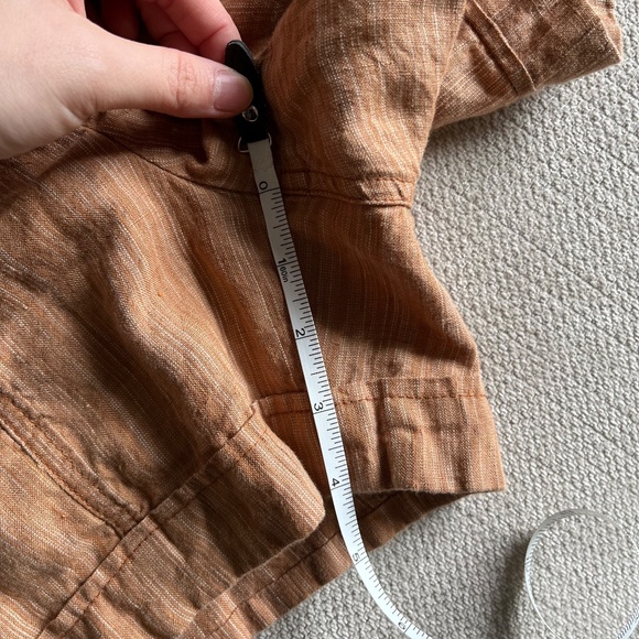 Athleta Cabo Linen 4" Short in Toasted Ochre Orange Striped Summer Size 4 - Picture 10 of 10